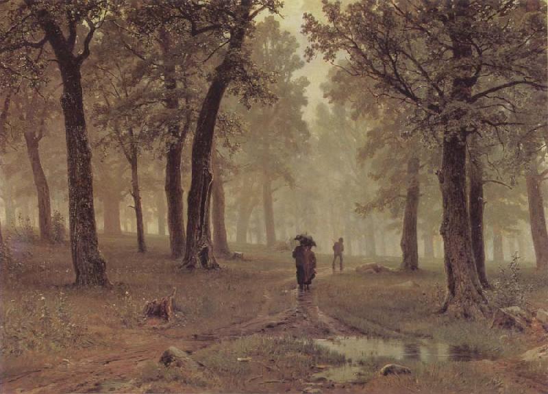 Ivan Shishkin Rain in an Oak Forest oil painting picture
